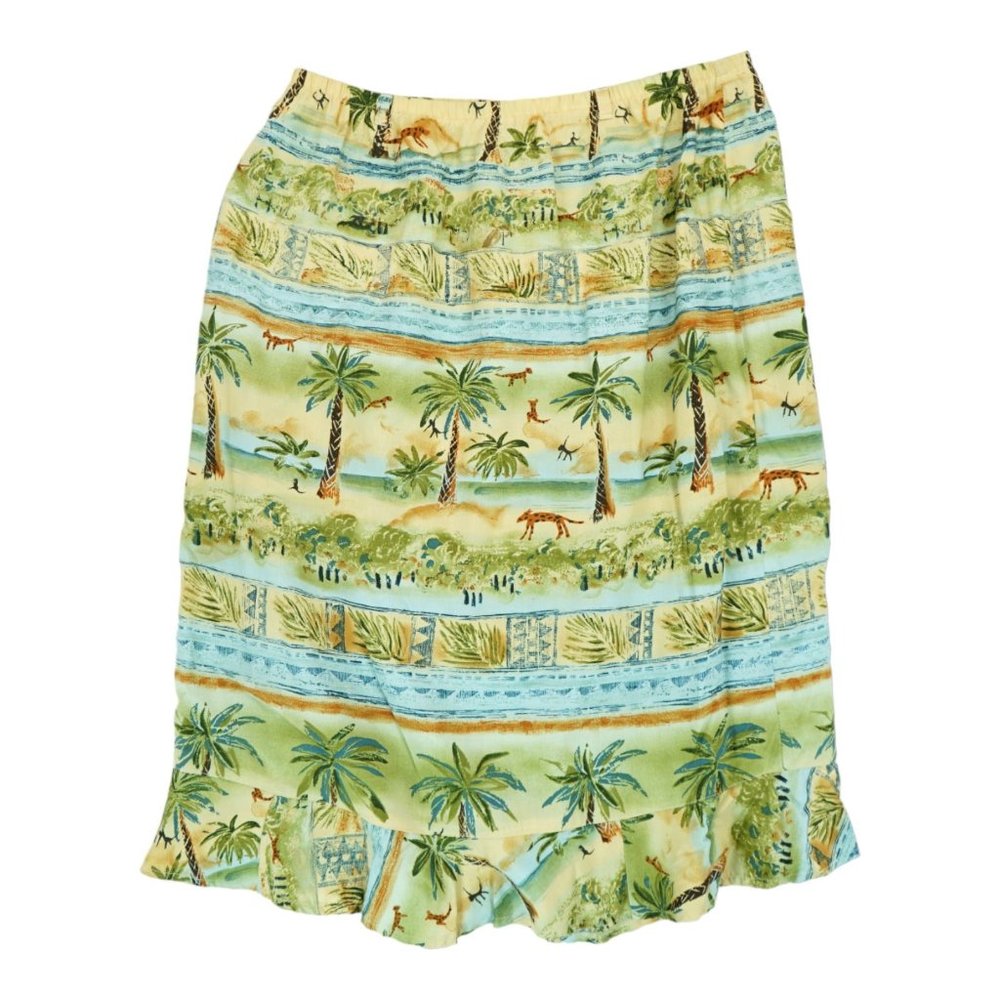 Weekend Clothes Line‎ Women's MEDIUM Skirt Tropical Island 100% Rayon